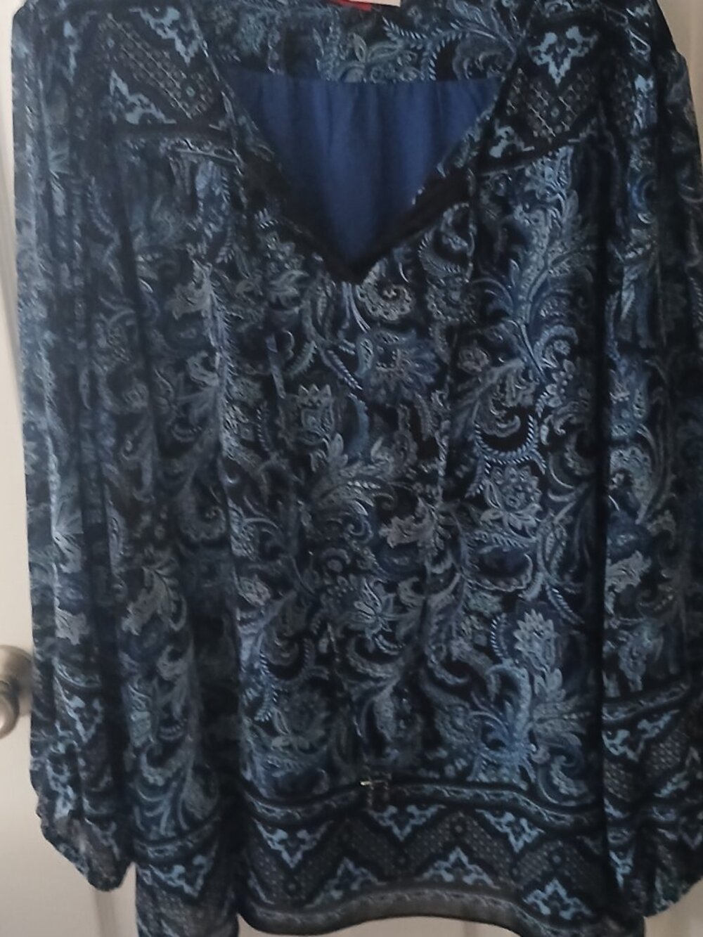 Belle by Kim Gravel Boho Paisley Print Blouse